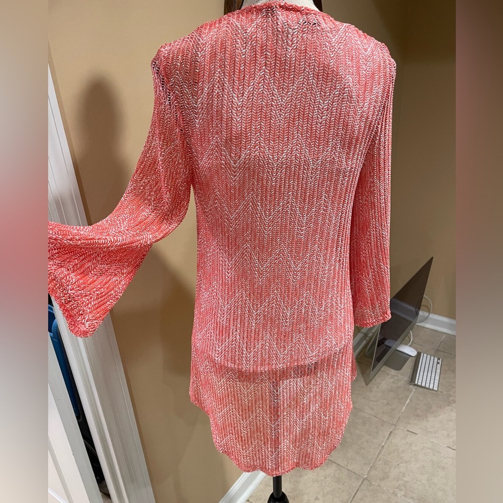 Jordan Taylor Coral & White herringbone Cover-up M - Picture 3 of 7